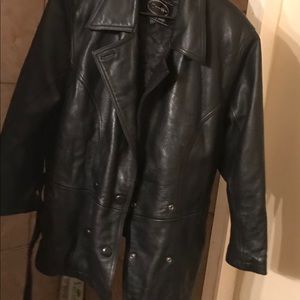 Black leather jacket 100% leather size large